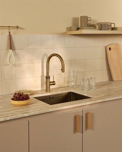 Quooker Flex Round i bruneret messing, Inkl. PRO3 VAQ B beholder